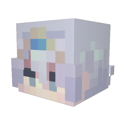 momosa_ Minecraft avatar head, 3D render