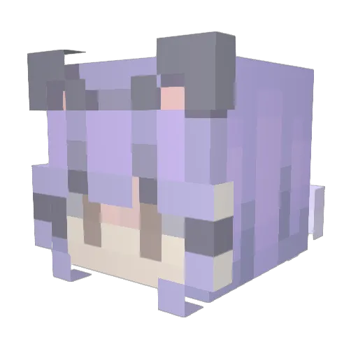 mona48 Minecraft avatar head, 3D render