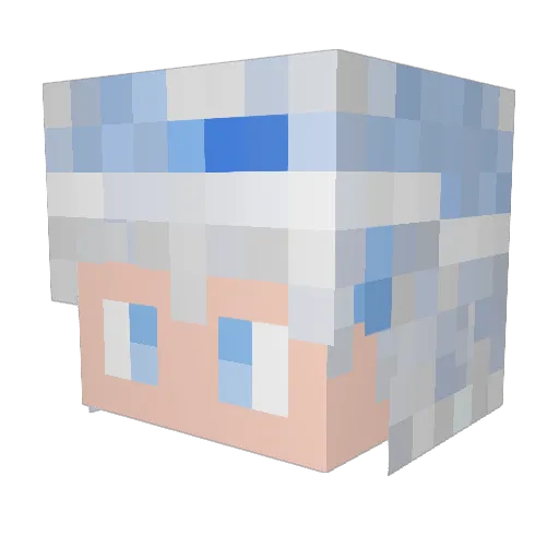 monaka_neru Minecraft avatar head, 3D render