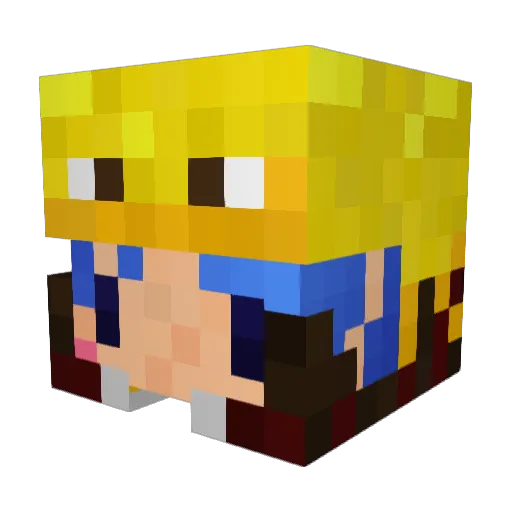 monchiaaaa Minecraft avatar head, 3D render