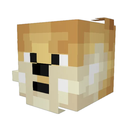 monerodog Minecraft avatar head, 3D render