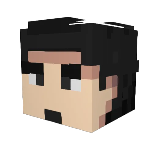 mongoluu Minecraft avatar head, 3D render