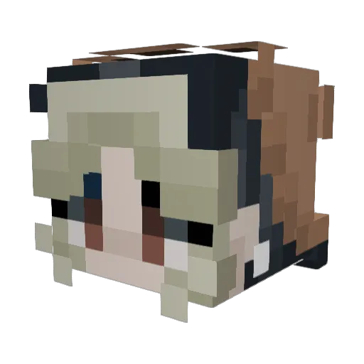 monguo_ Minecraft avatar head, 3D render