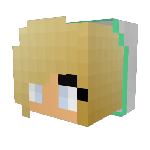 monicasuper Minecraft avatar head, 3D render
