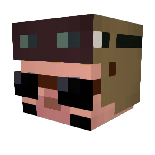 monika611 Minecraft avatar head, 3D render