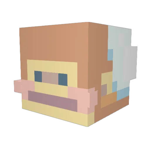 monitotriste Minecraft avatar head, 3D render