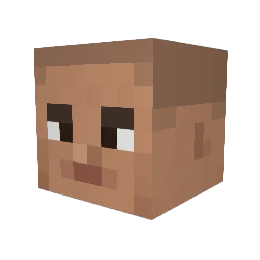monkeerich Minecraft avatar head, 3D render