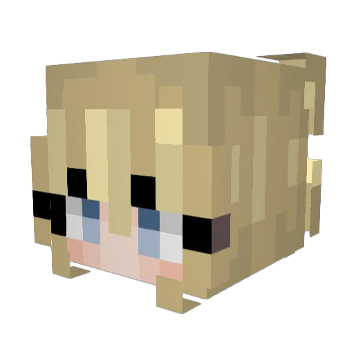 monkepuss Minecraft avatar head, 3D render