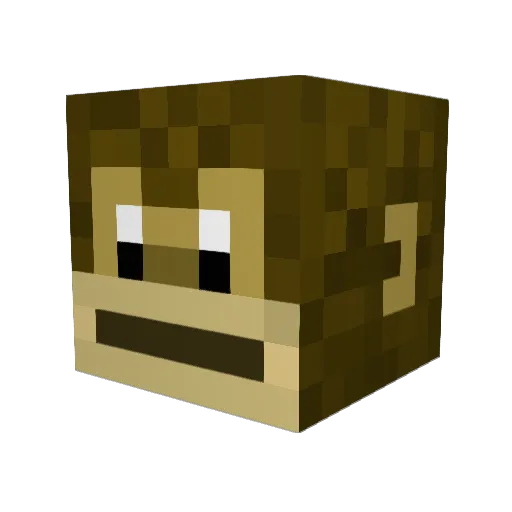 monkey_mistro Minecraft avatar head, 3D render