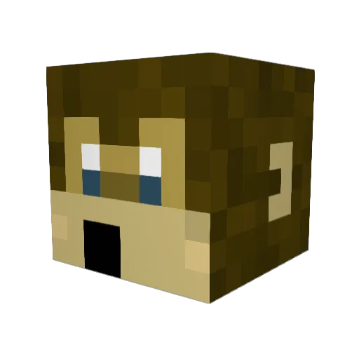monkeycrud1 Minecraft avatar head, 3D render