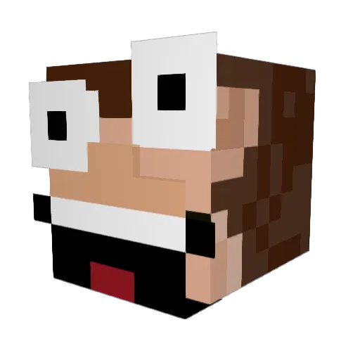 monkeygaming1 Minecraft avatar head, 3D render