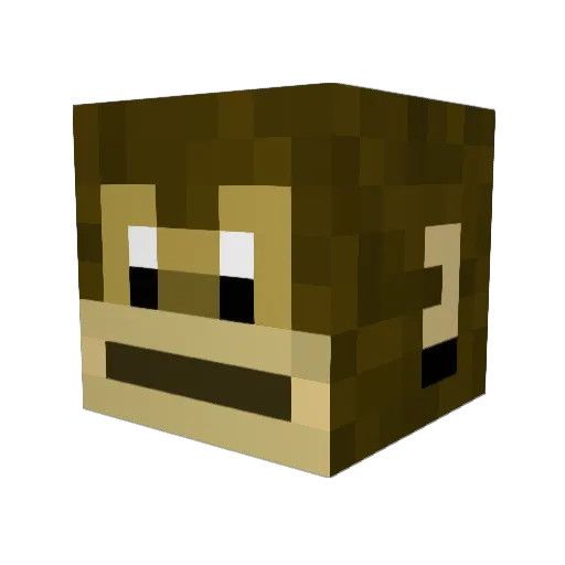 monkeyish Minecraft avatar head, 3D render