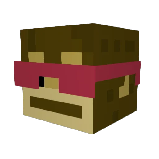 monkeymankirk Minecraft avatar head, 3D render