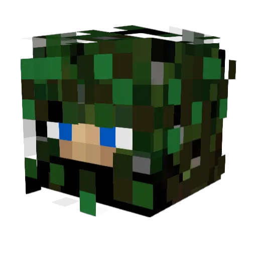 monkeyrx Minecraft avatar head, 3D render