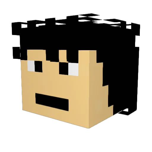monksrb Minecraft avatar head, 3D render