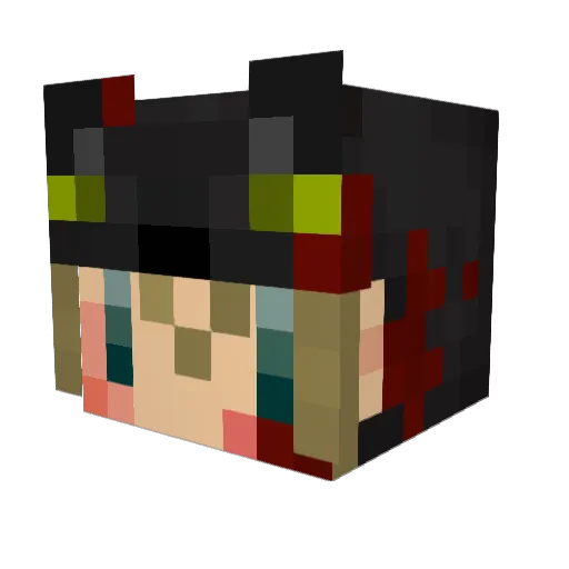 monkuma3 Minecraft avatar head, 3D render