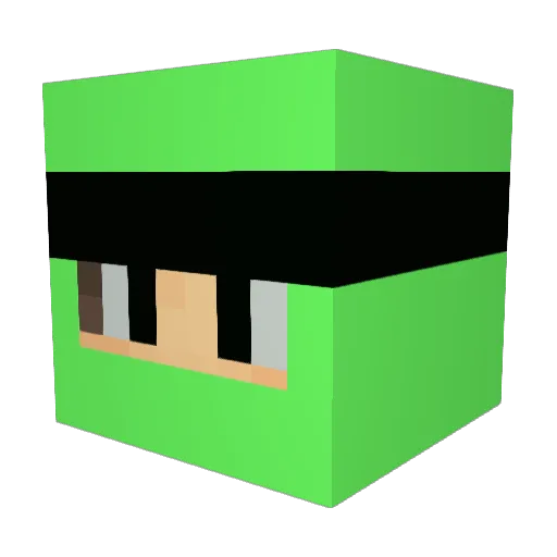 monkybutt Minecraft avatar head, 3D render