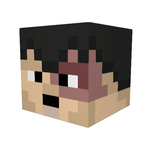 monohoh Minecraft avatar head, 3D render