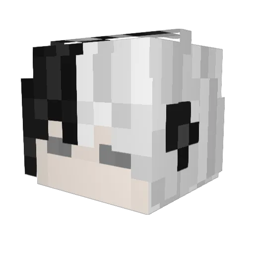 monokuro_cord Minecraft avatar head, 3D render