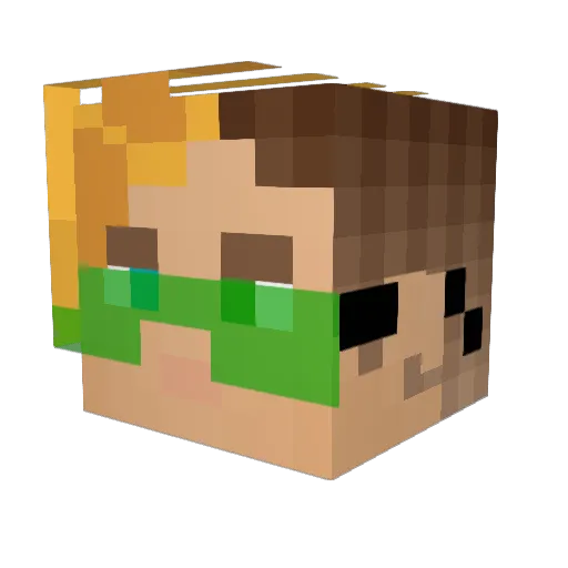 monomoter Minecraft avatar head, 3D render