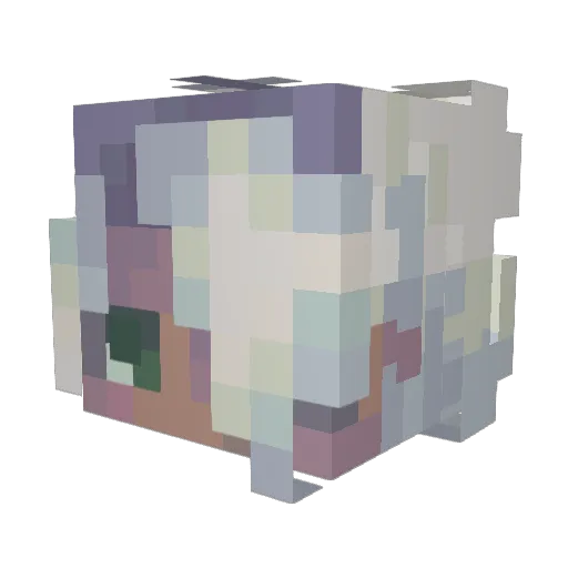 monostatic Minecraft avatar head, 3D render