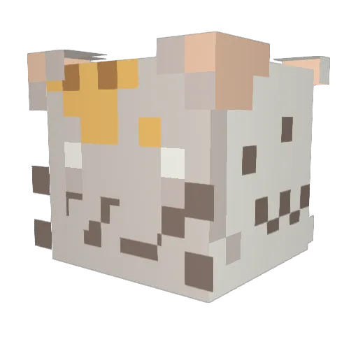 monotuned Minecraft avatar head, 3D render