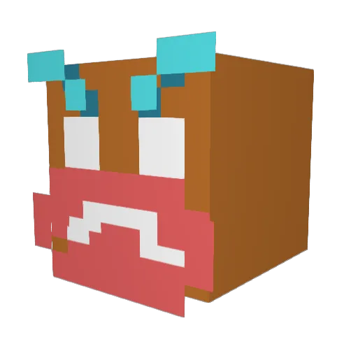 monsbanan Minecraft avatar head, 3D render