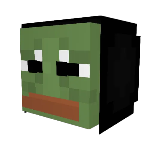 monsert Minecraft avatar head, 3D render