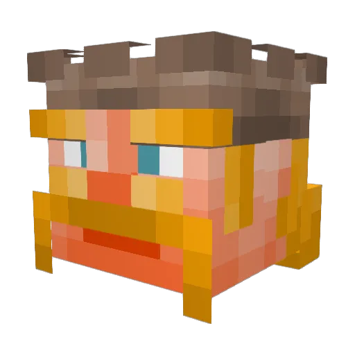 monster_minion Minecraft avatar head, 3D render