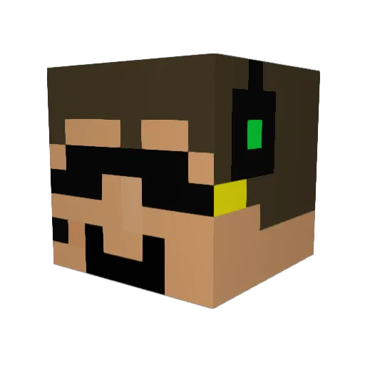 monthegers Minecraft avatar head, 3D render