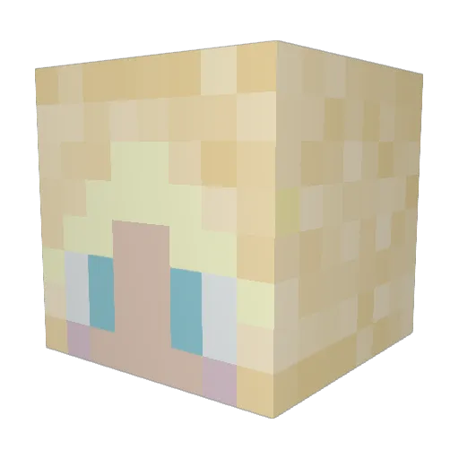 montiee Minecraft avatar head, 3D render
