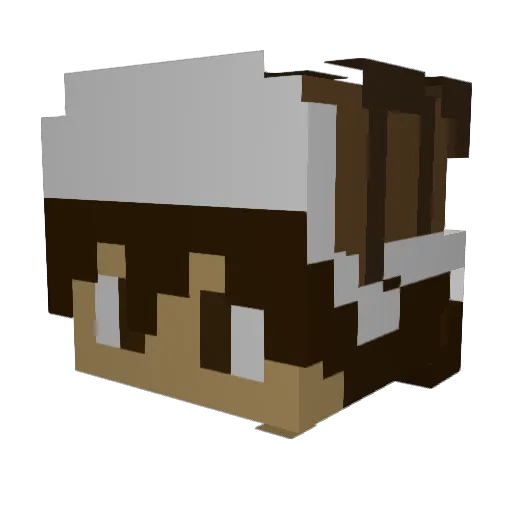 mookuuYT Minecraft avatar head, 3D render