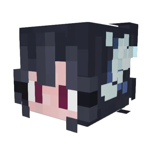 moon25black Minecraft avatar head, 3D render