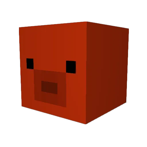 moonaing Minecraft avatar head, 3D render