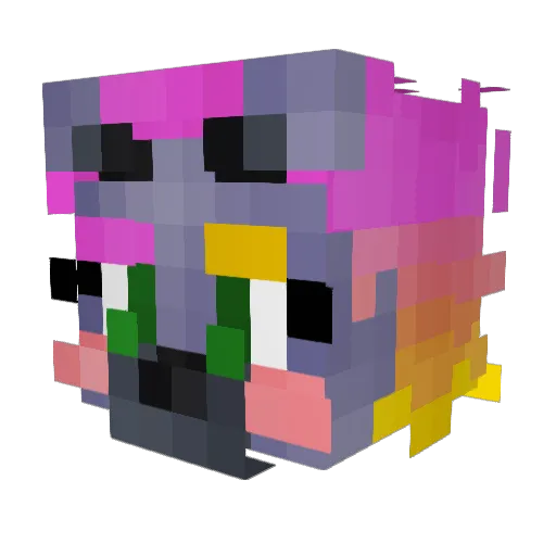 moonbeami Minecraft avatar head, 3D render