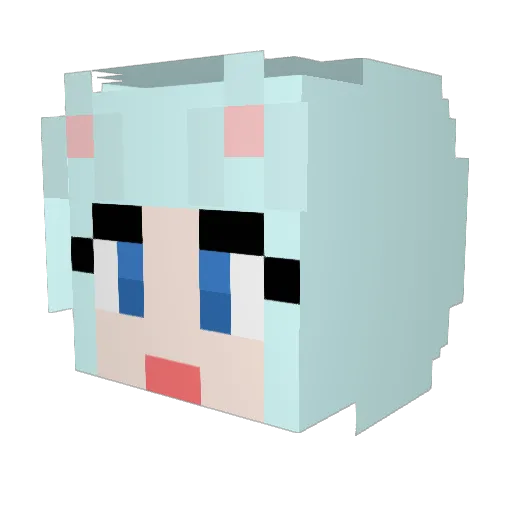 moonbow_ Minecraft avatar head, 3D render