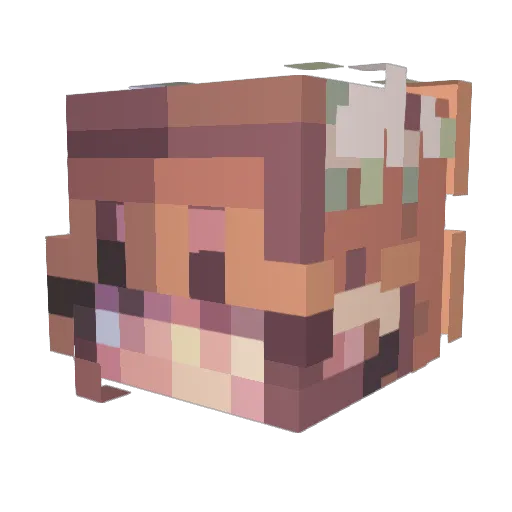 moonca Minecraft avatar head, 3D render