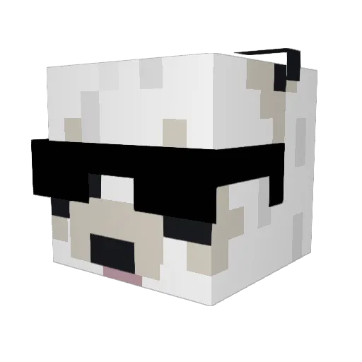 mooncolie Minecraft avatar head, 3D render