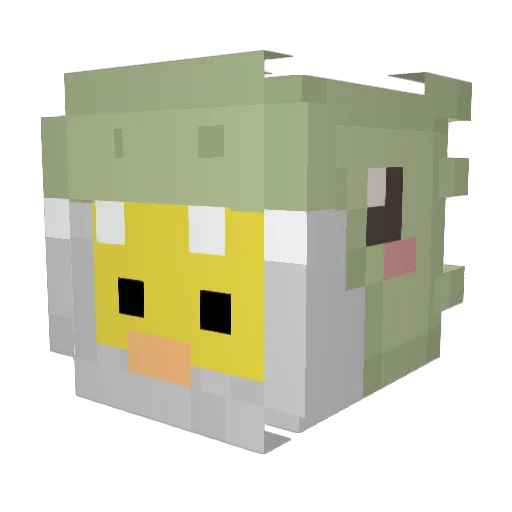 mooneee Minecraft avatar head, 3D render