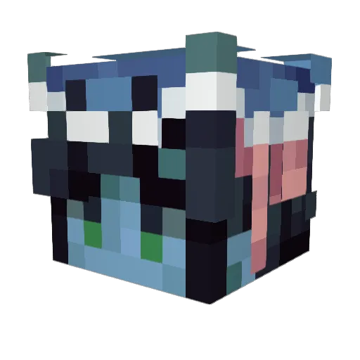 moonhuh Minecraft avatar head, 3D render