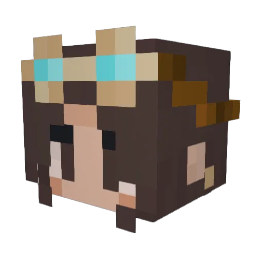 moonjellycam Minecraft avatar head, 3D render