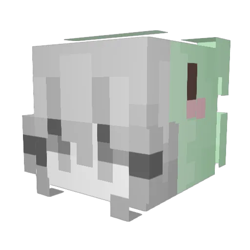 moononong Minecraft avatar head, 3D render