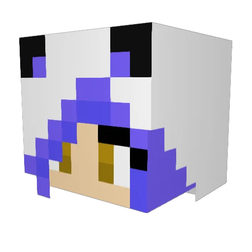 moonprincesss Minecraft avatar head, 3D render