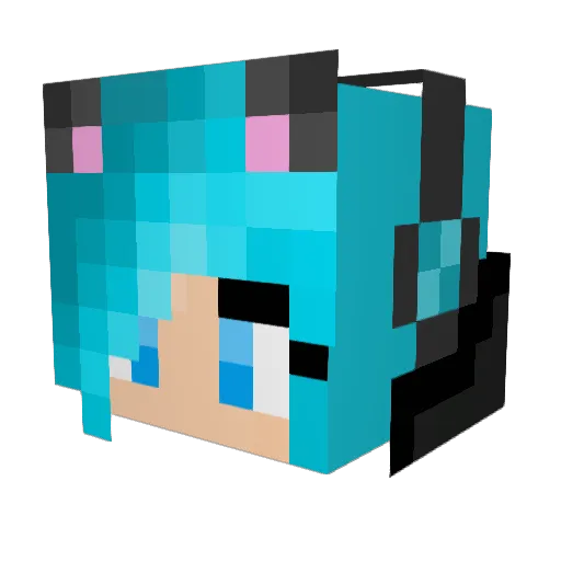 moontheunicorn Minecraft avatar head, 3D render
