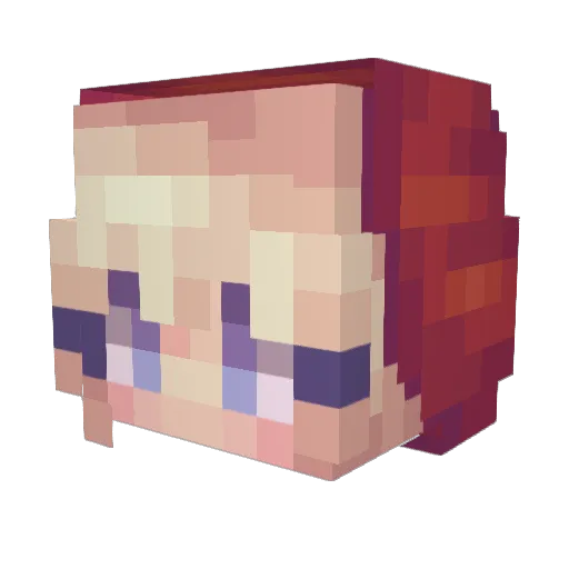moonusa Minecraft avatar head, 3D render