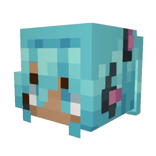 moonxiu Minecraft avatar head, 3D render