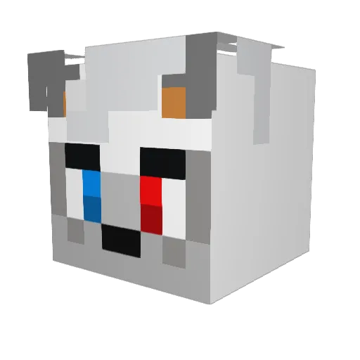 moooooony Minecraft avatar head, 3D render