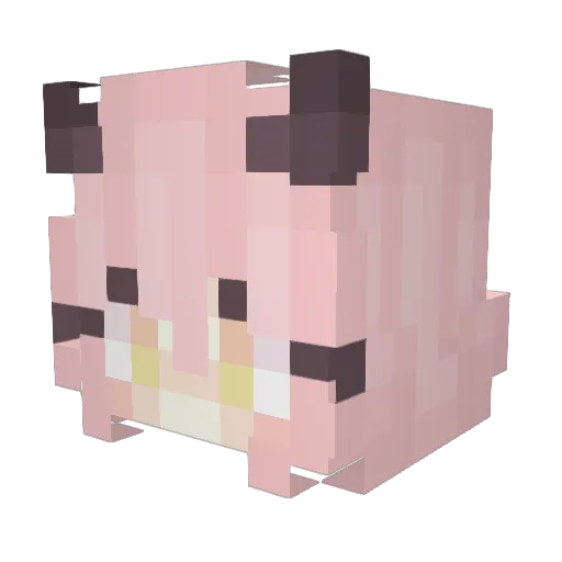 mooriam Minecraft avatar head, 3D render