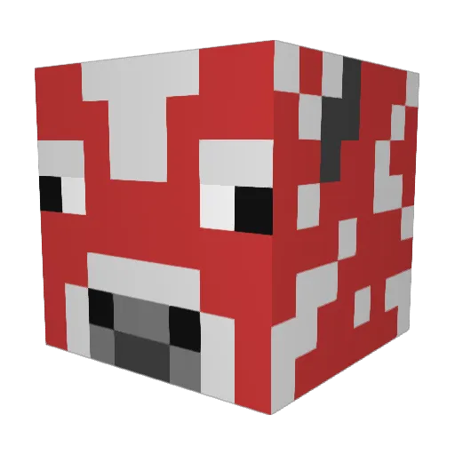 mooshroom06 Minecraft avatar head, 3D render