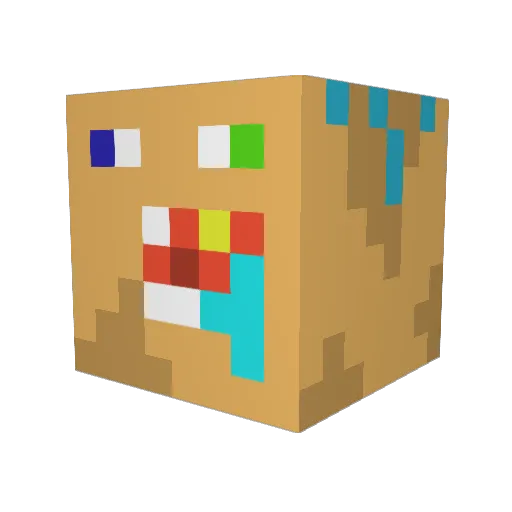 mooshroot Minecraft avatar head, 3D render